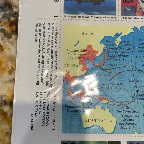 1990 Vintage US stamps Unused: 1941 A World at War - Picture 2 of 5